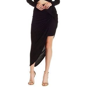 Asymmetric Wrap Midi Skirt
